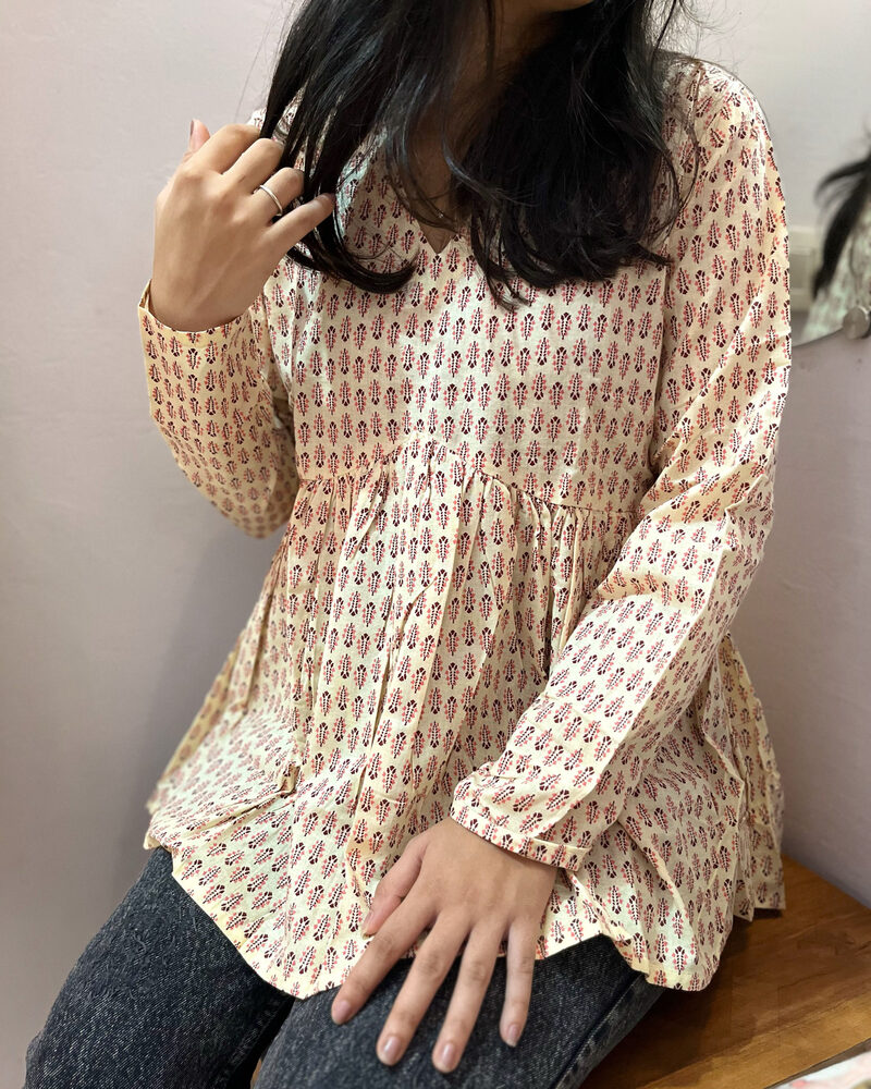 Ivory Paisley Peplum Tunic