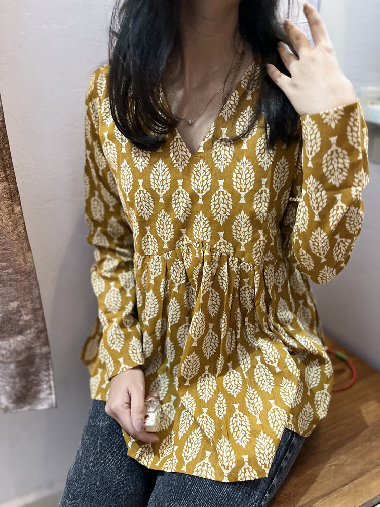Mustard Motif Block Tunic