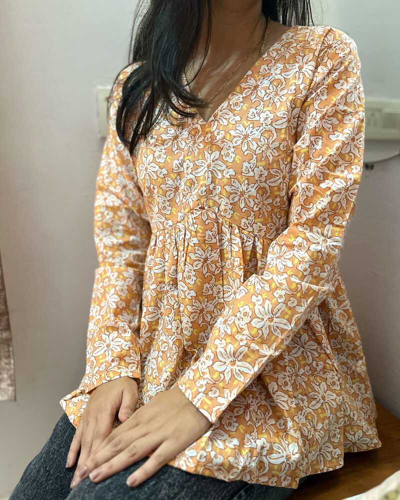 Peach Bloom Flared Tunic